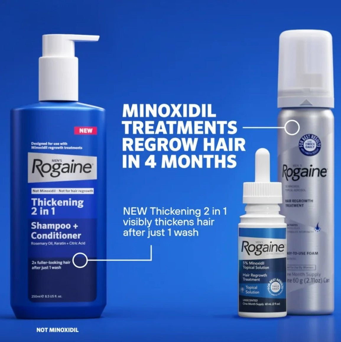 Men's Rogaine 5% Minoxidil Foam Hair Regrowth Treatment - 3 Month Supply