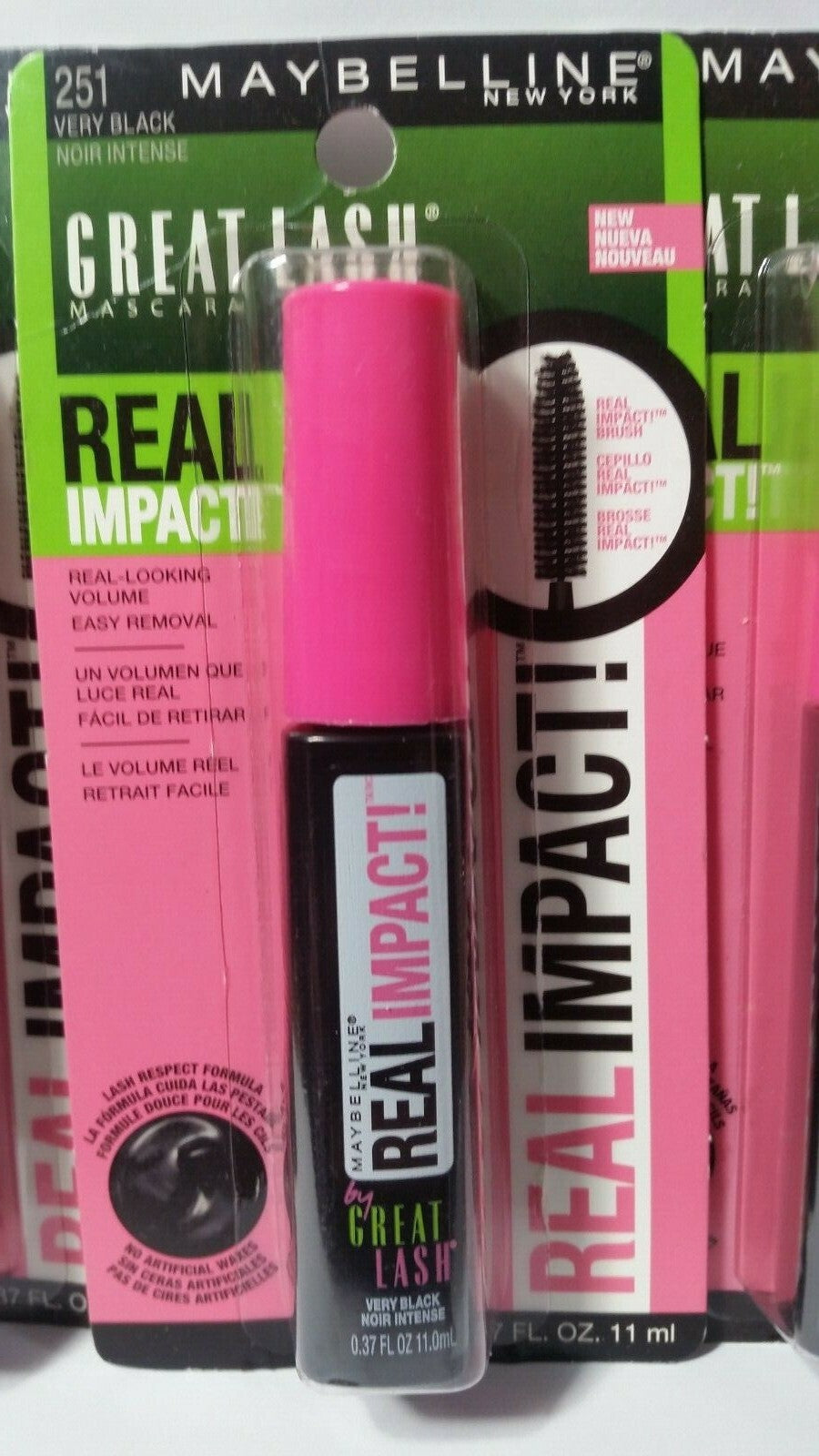 Maybelline Great Lash Real Impact Mascara 5 Pack - Very Black Volume