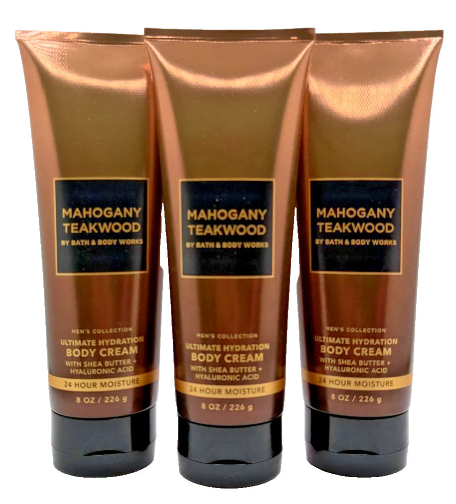 Mahogany Teakwood Body Cream Lot of 3 - 8 oz each
