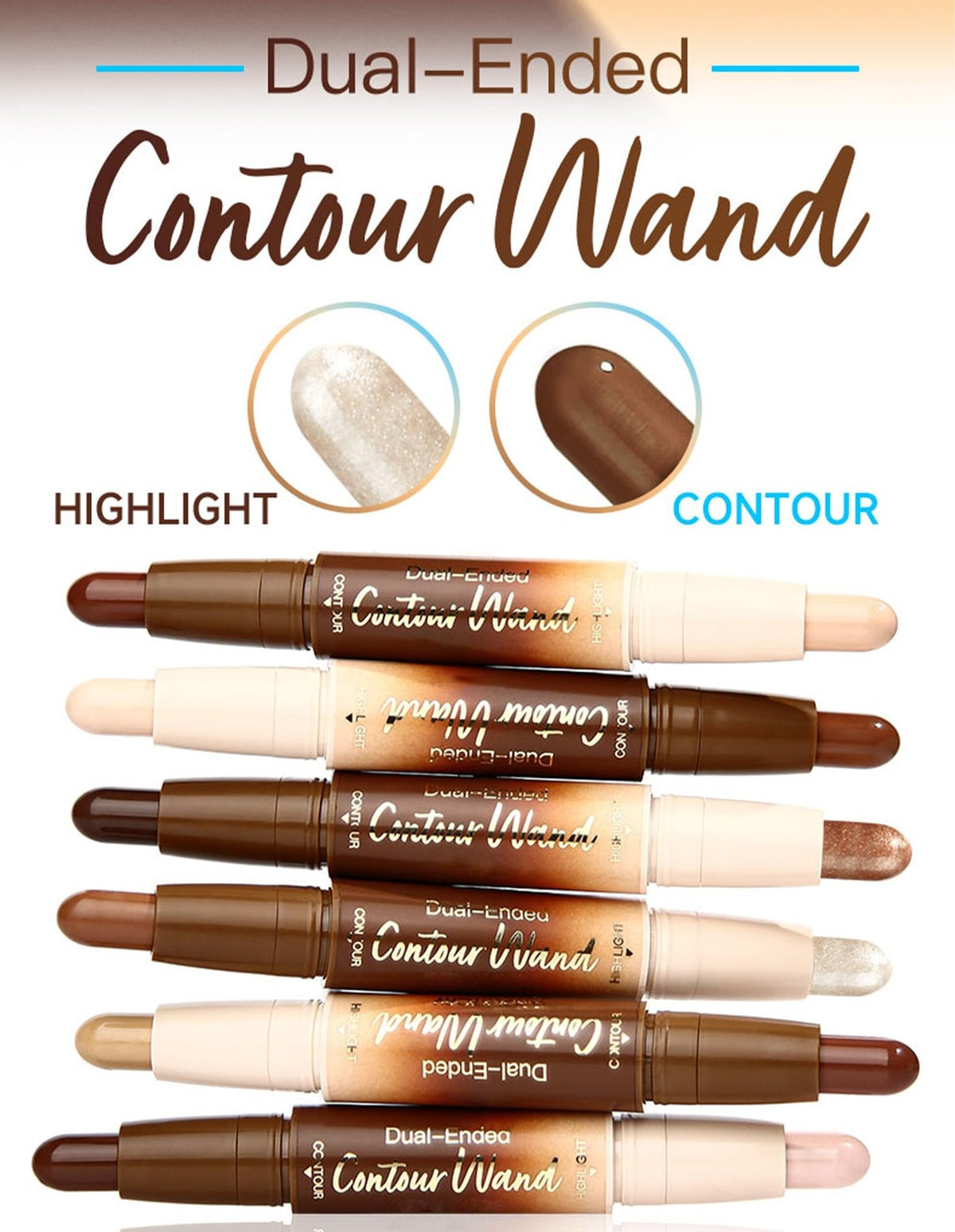 Dual-Ended Contour & Highlighter Stick for Face Sculpting - Cream Makeup