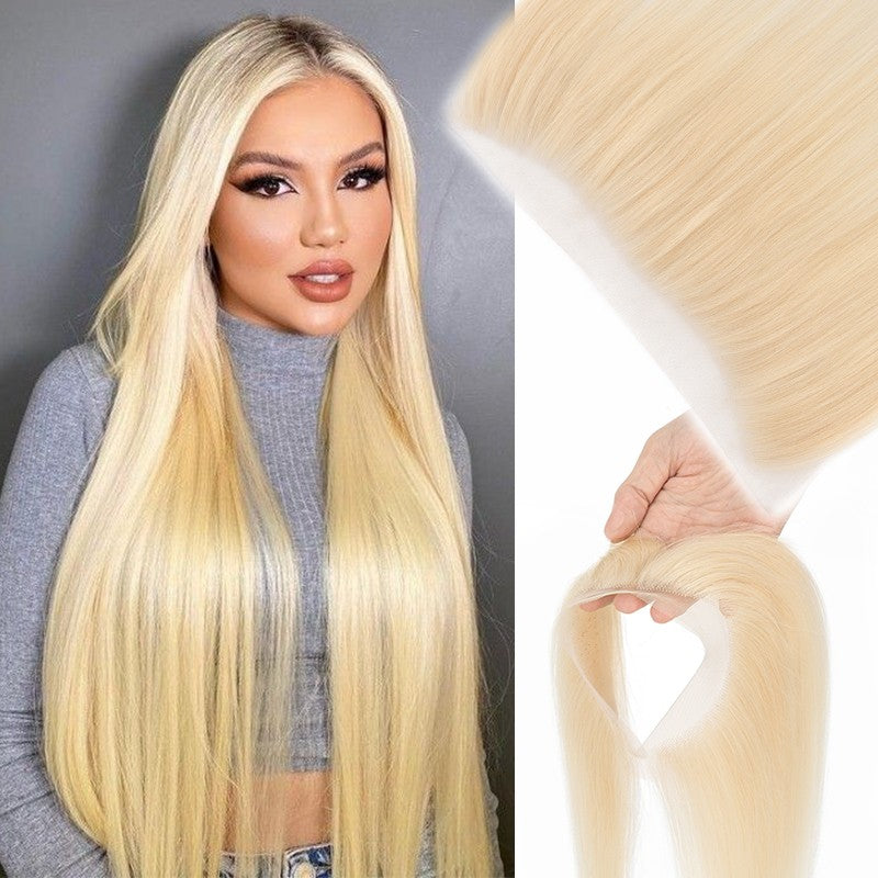 Full Lace Hair Topper with Wire for Women - Natural Human Hair Frontal