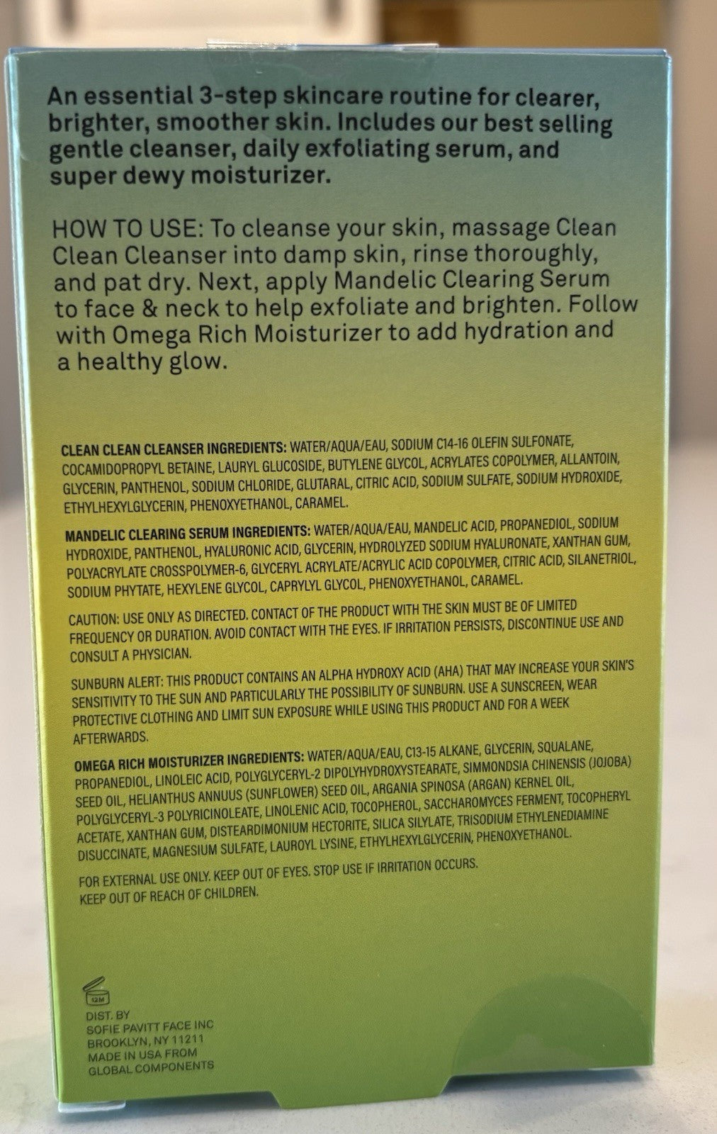Skin Care Set for Clear Skin - Cleansing, Serum & Moisturizer Kit