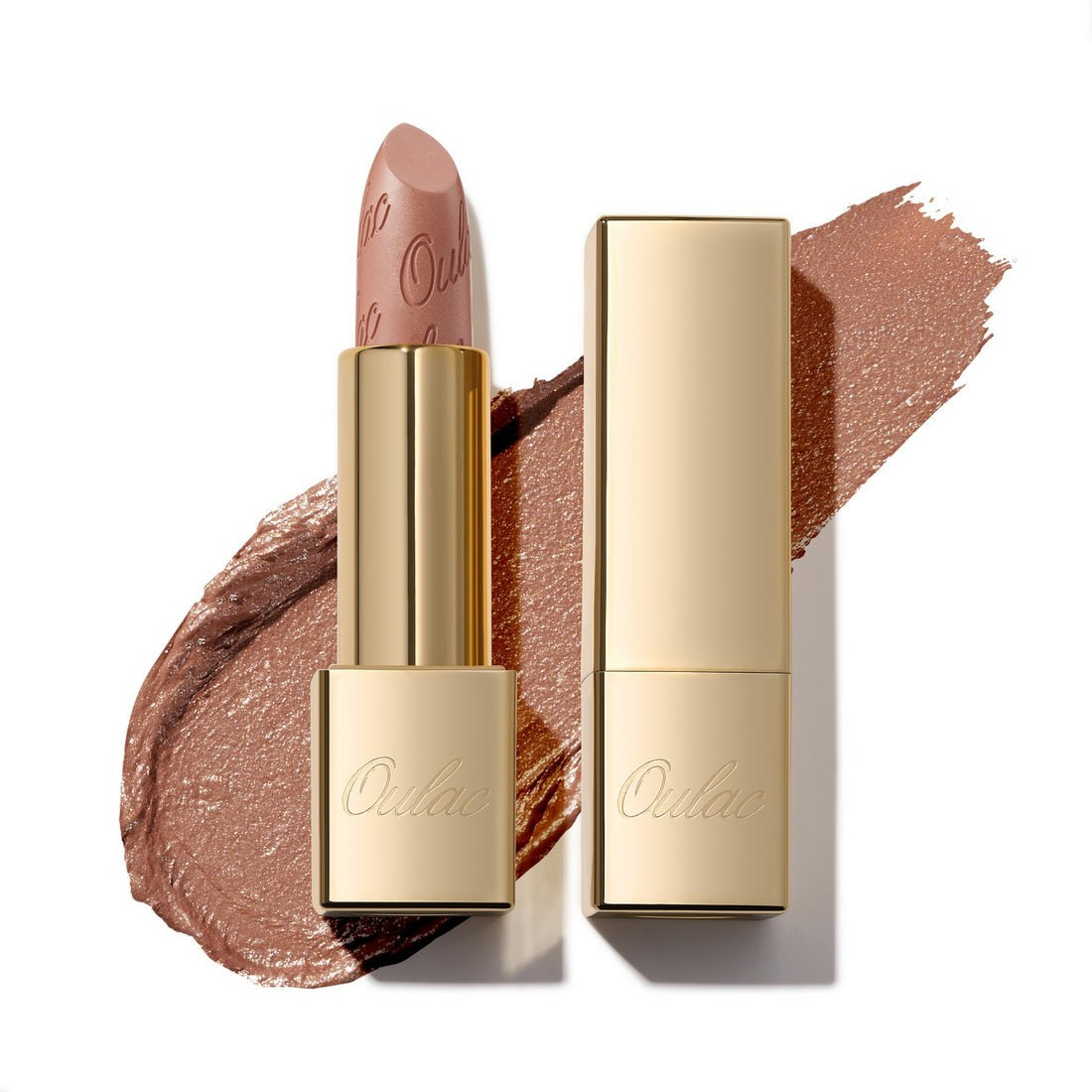 Metallic Shine Lipstick - Sahara Gold, Hydrating Lip Color with Vitamin E