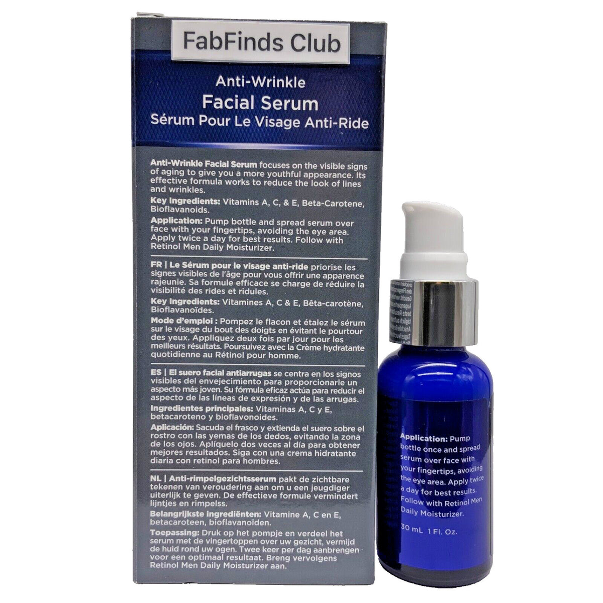 Men's Retinol Anti-Wrinkle Serum - Reduce Lines, Firm & Tone Skin, 1oz
