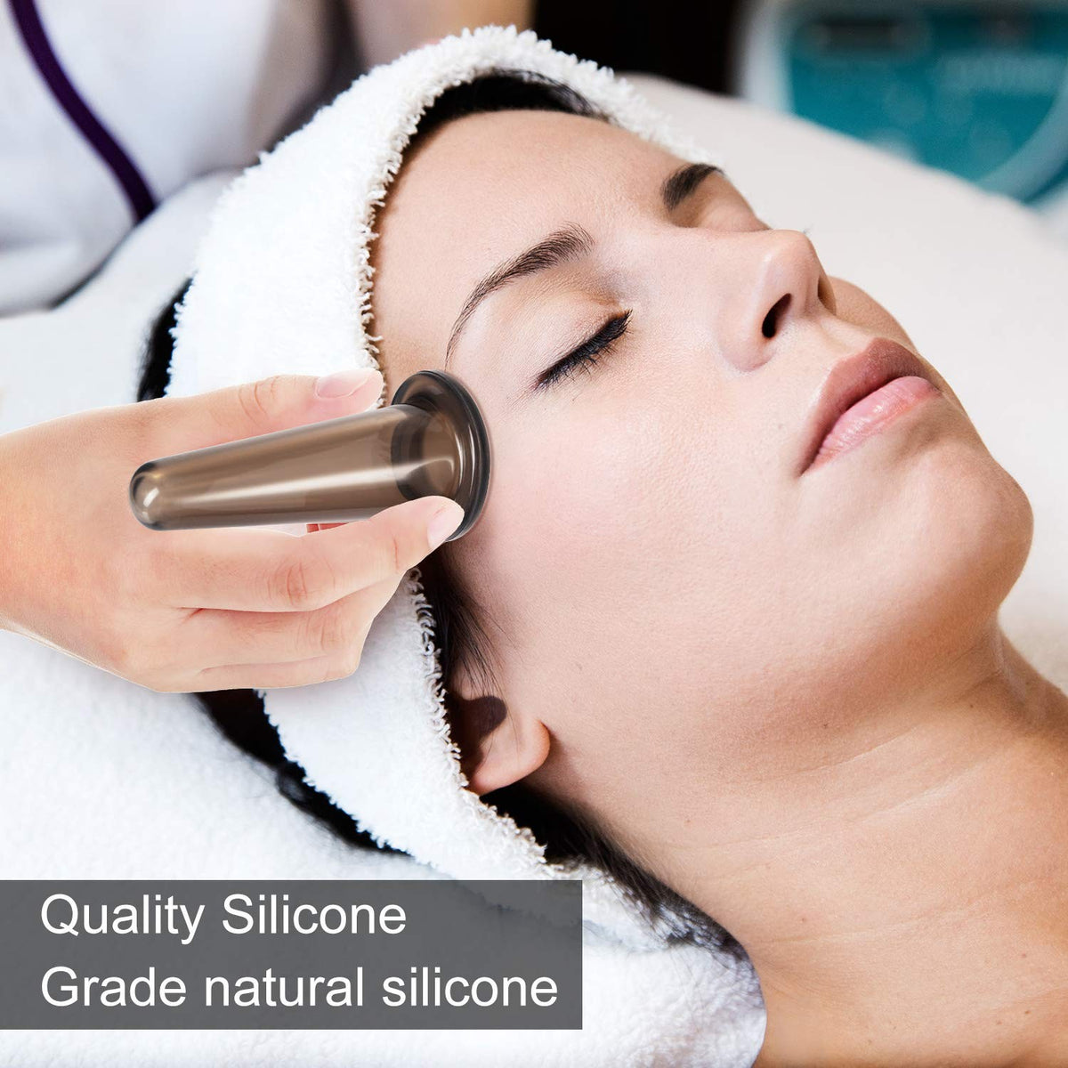 Silicone Facial Cupping Set for Skin Tightening & Blood Circulation - Black