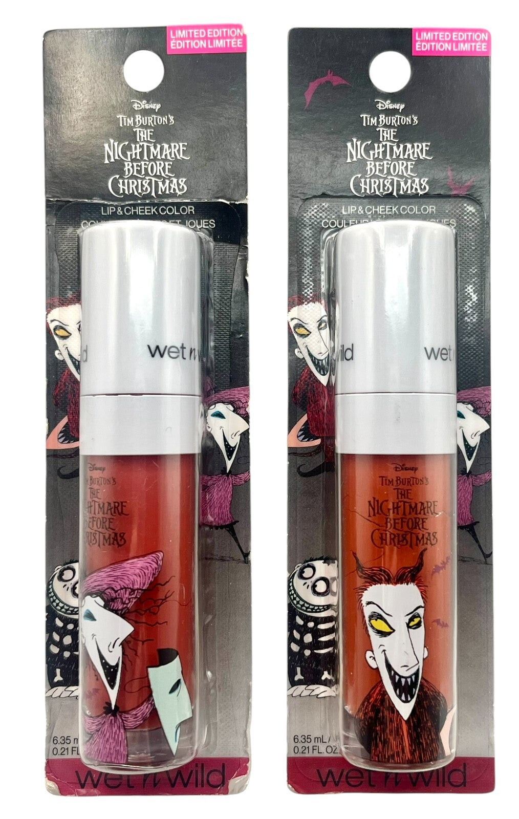 Wet N Wild Nightmare Before Christmas Lip & Cheek Color On Lockdown & Shock Value