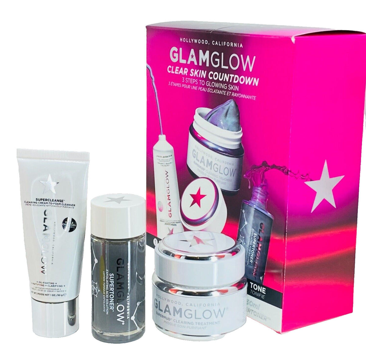 Skin Care Set with 3-Step Glowing Skin Routine - Clear Skin Countdown