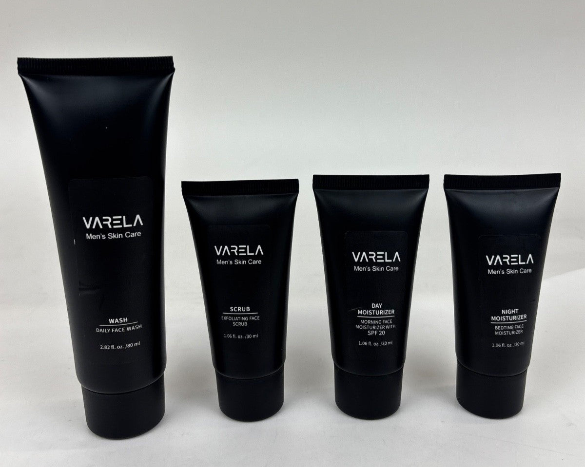 Men's Skin Care Set - Face Wash, Scrub, Day & Night Moisturizers