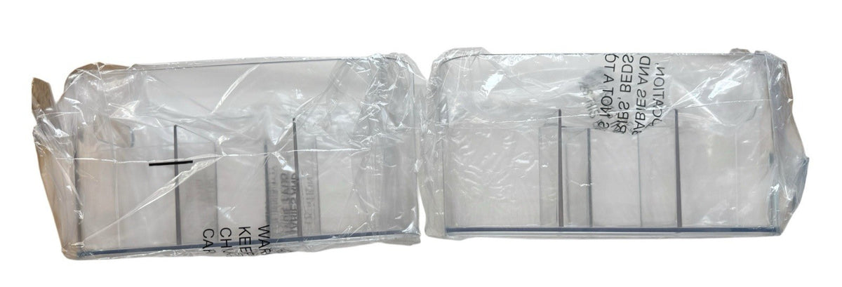 2-Pack 5-Compartment Clear Plastic Storage Bins for Art Supplies & Cosmetics