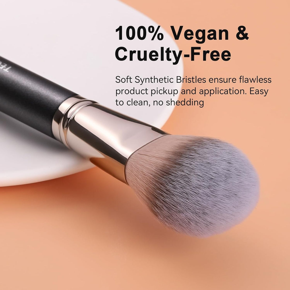 Setting Powder Brush - Ultra Plush Synthetic Bristles, Black Handle