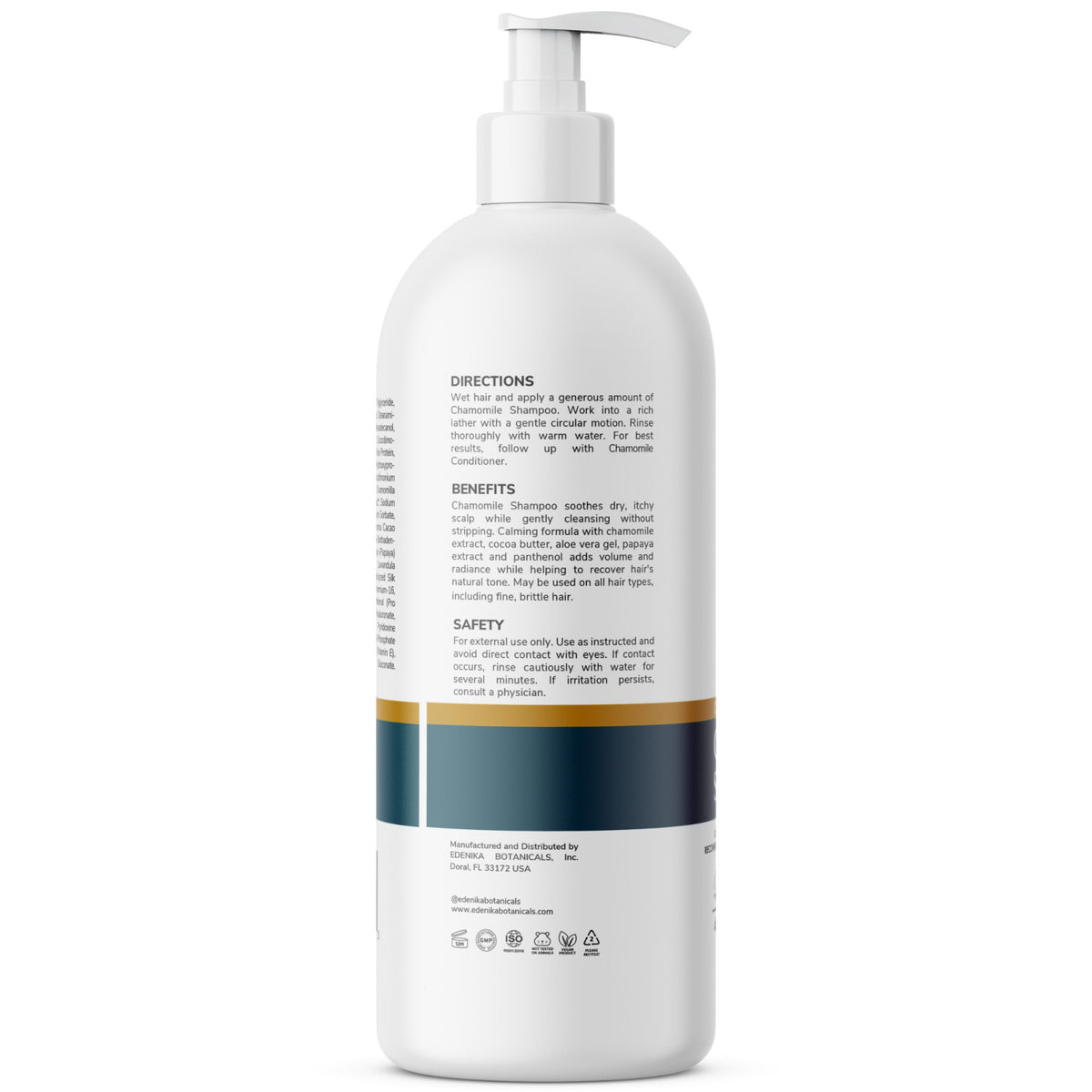 Vegan Chamomile Shampoo with Cocoa Butter & Aloe Vera - Hydrating 16 oz