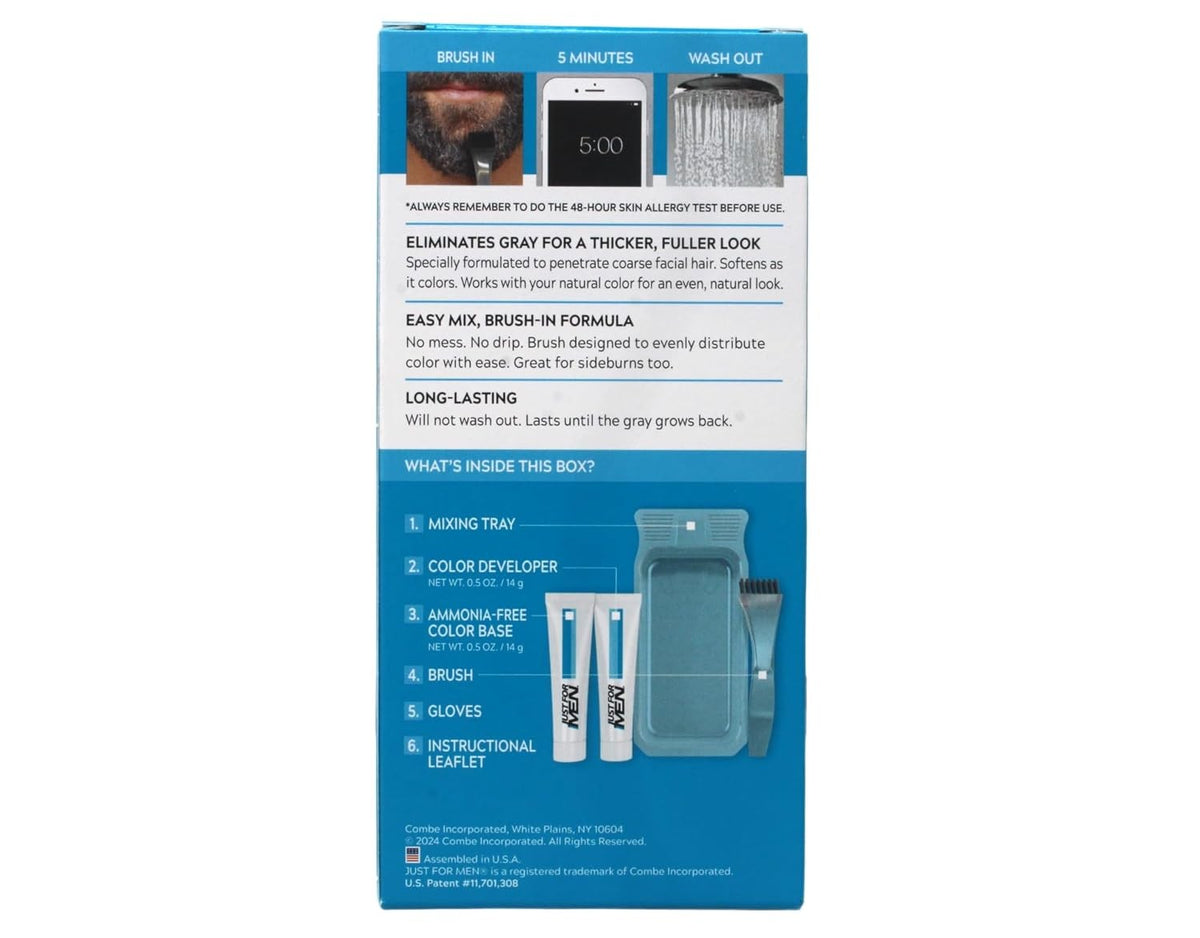 Beard & Mustache Hair Color Kit - Light Brown, Brush-In, Quick & Ammonia-Free