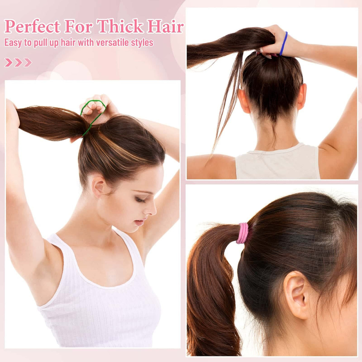 Anezus 200 Pcs Hair Ties for Women Girls Elastics Bands Ponytail Holde