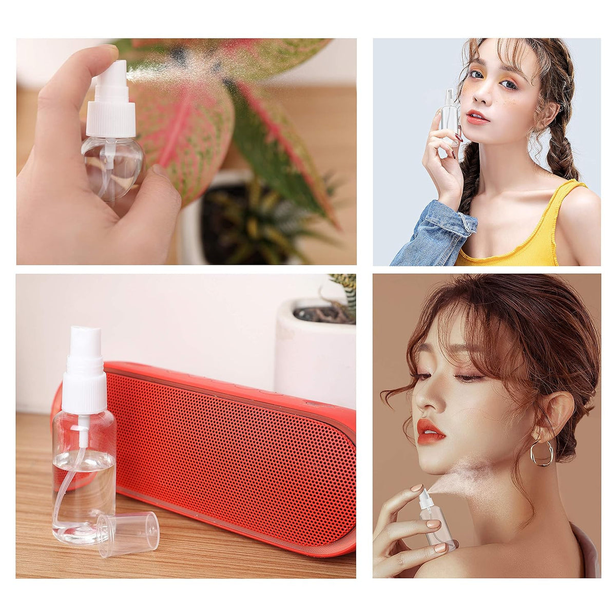 Travel Spray Bottles 30ml & 60ml Plastic Perfume Atomizers - Clear Set