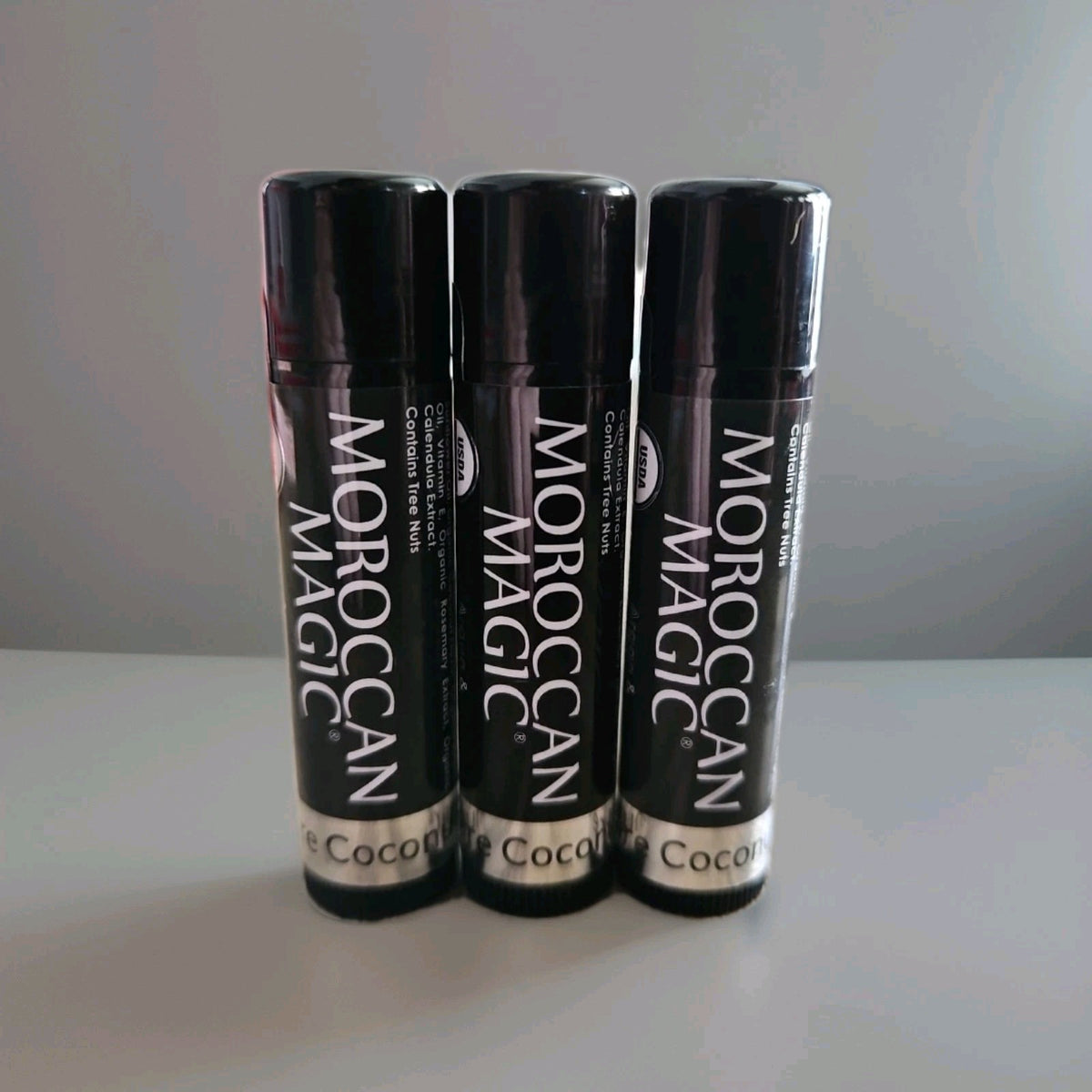 Lip Balm Set - Moroccan Magic Argan & Coconut Oil, Sealed Lot of 3