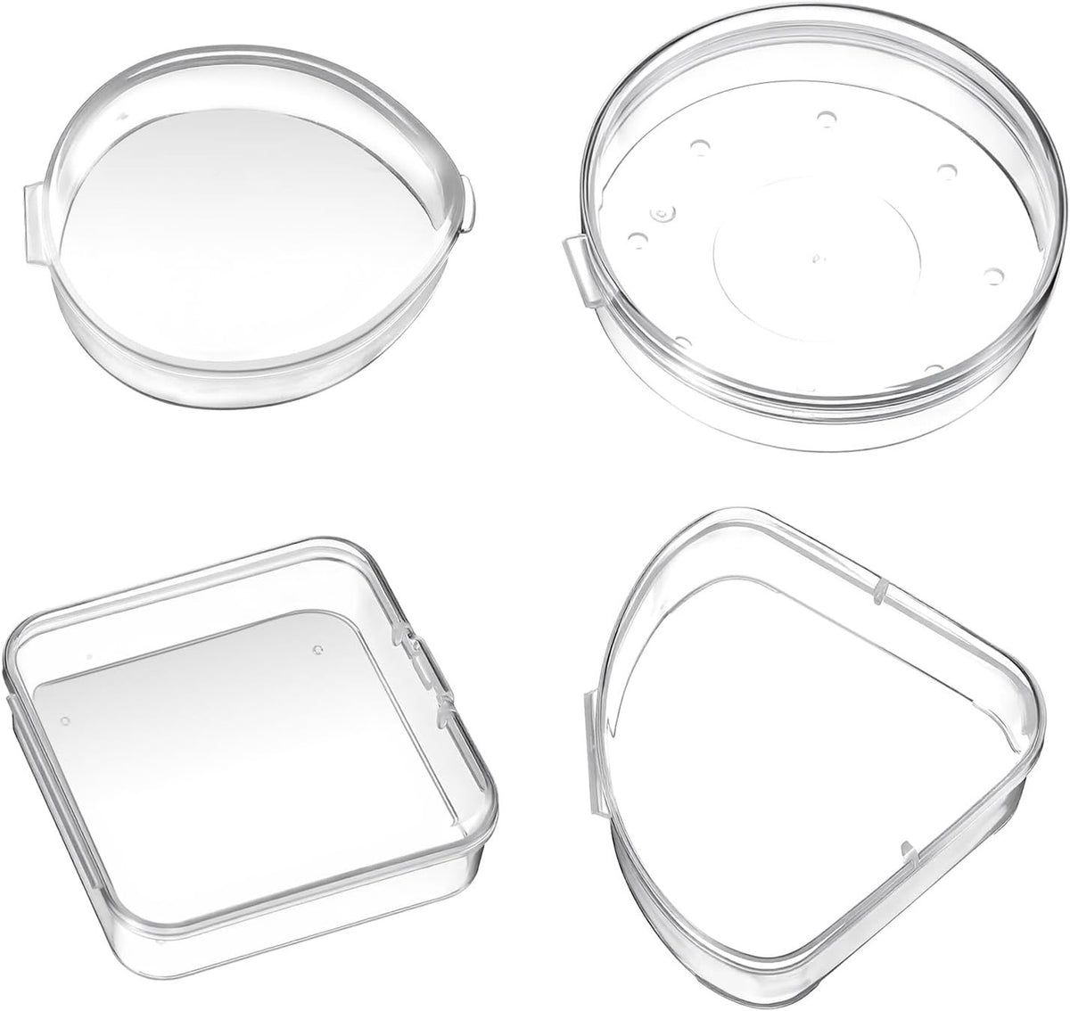 Travel Makeup Puff Storage Cases Set - Transparent Plastic Organizer