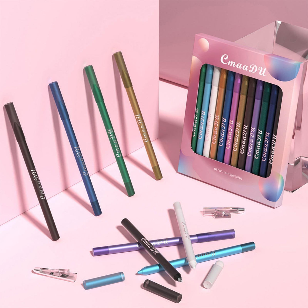12 Colors Eyeliner Set - Metallic Pearl Shades for Eye Makeup & Art