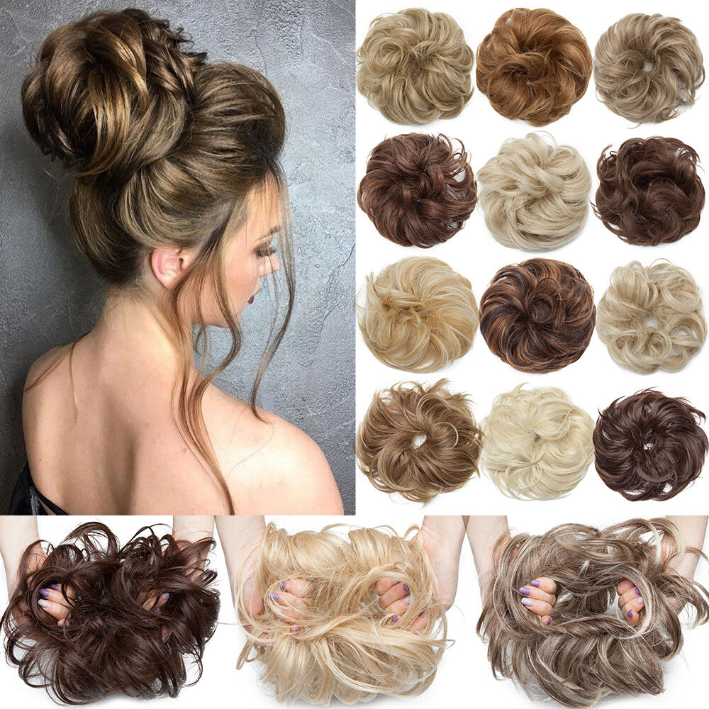 Large Messy Bun Hair Extension Wrap-On Ponytail Scrunchie for Voluminous Updo