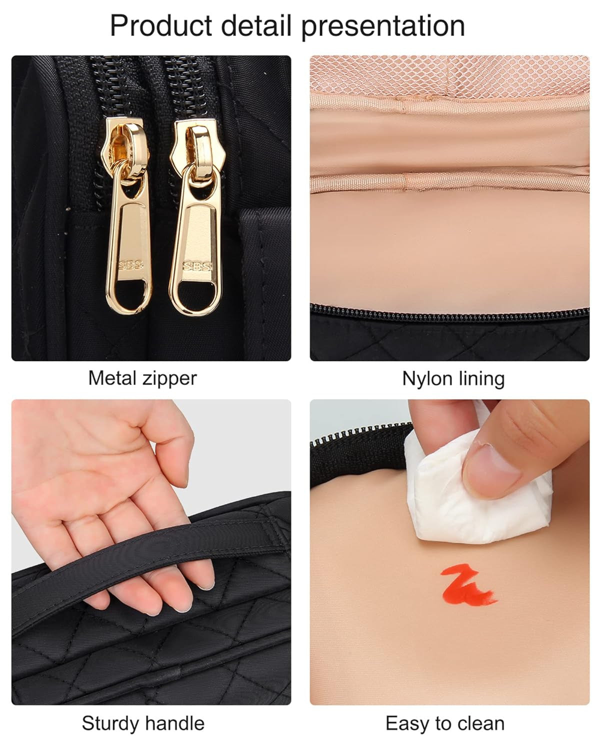 Travel Makeup Bag with Multiple Compartments, Waterproof Small Cosmetic Organizer for Women