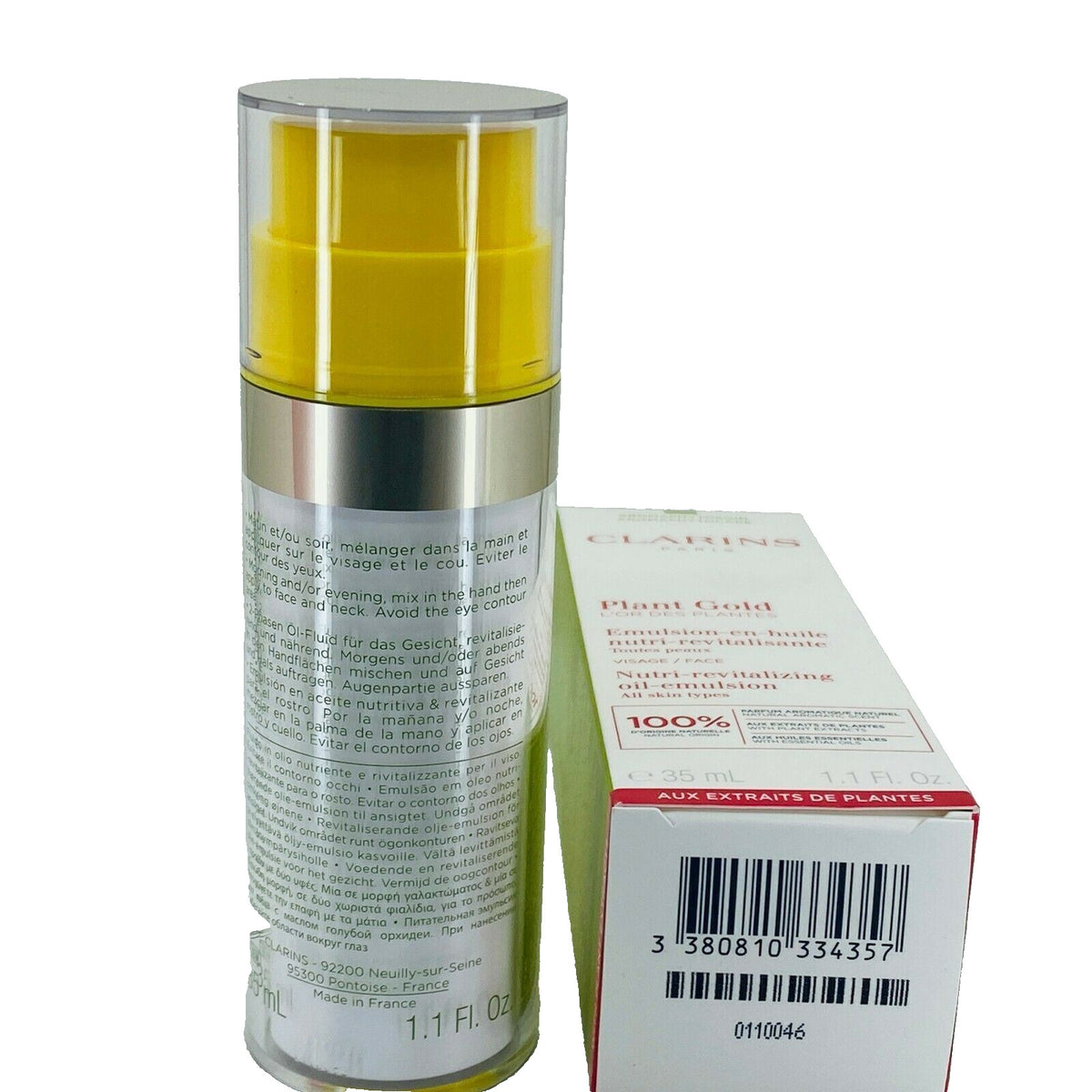 Clarins Plant Gold Nutri Revitalizing Face Oil Emulsion 1.1 oz New