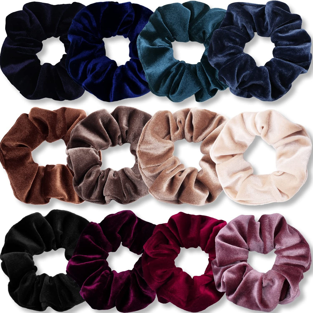 IVARYSS Velvet Scrunchies for Women, 12 Pcs 1 Count (Pack of 12),