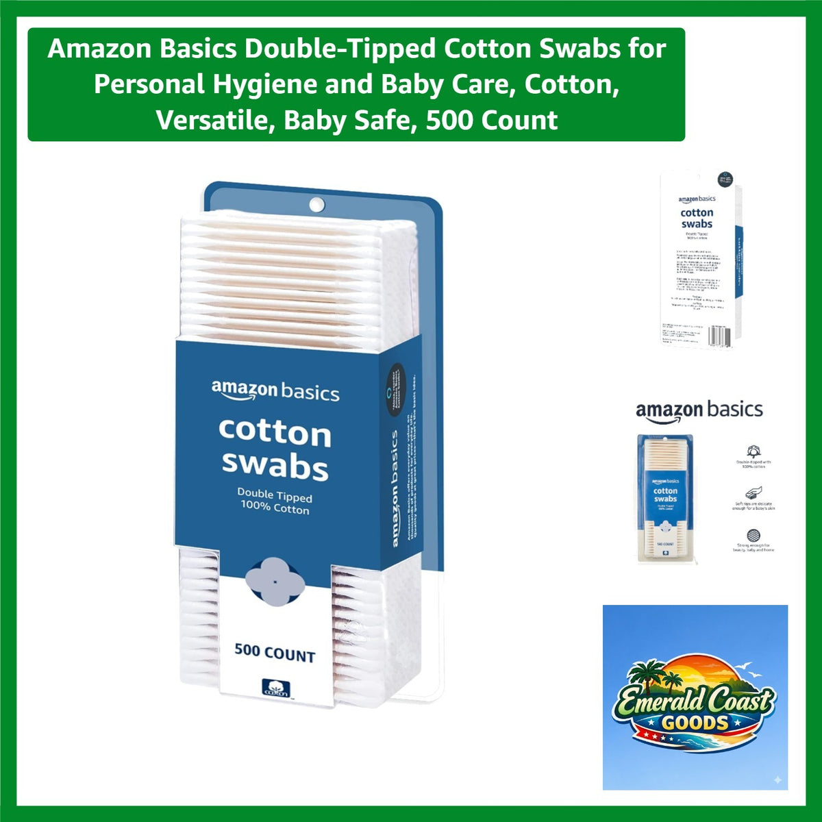 Double-Tipped Cotton Swabs for Personal Hygiene Baby Care 500 Count