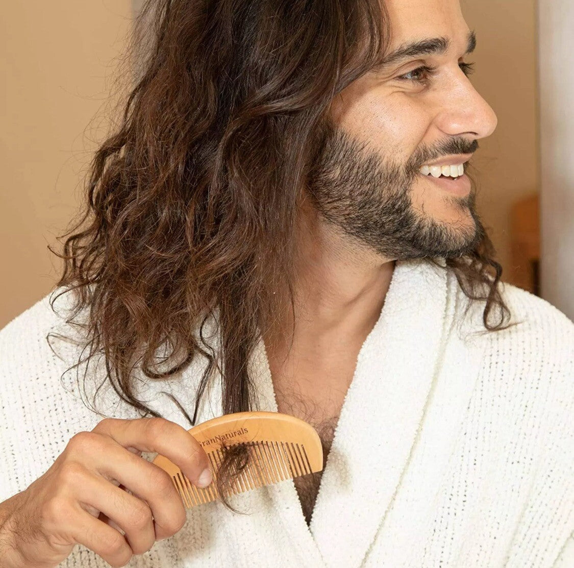 Wooden Beard and Hair Comb - Sikh Kanga for Mustache and Hair Tangles