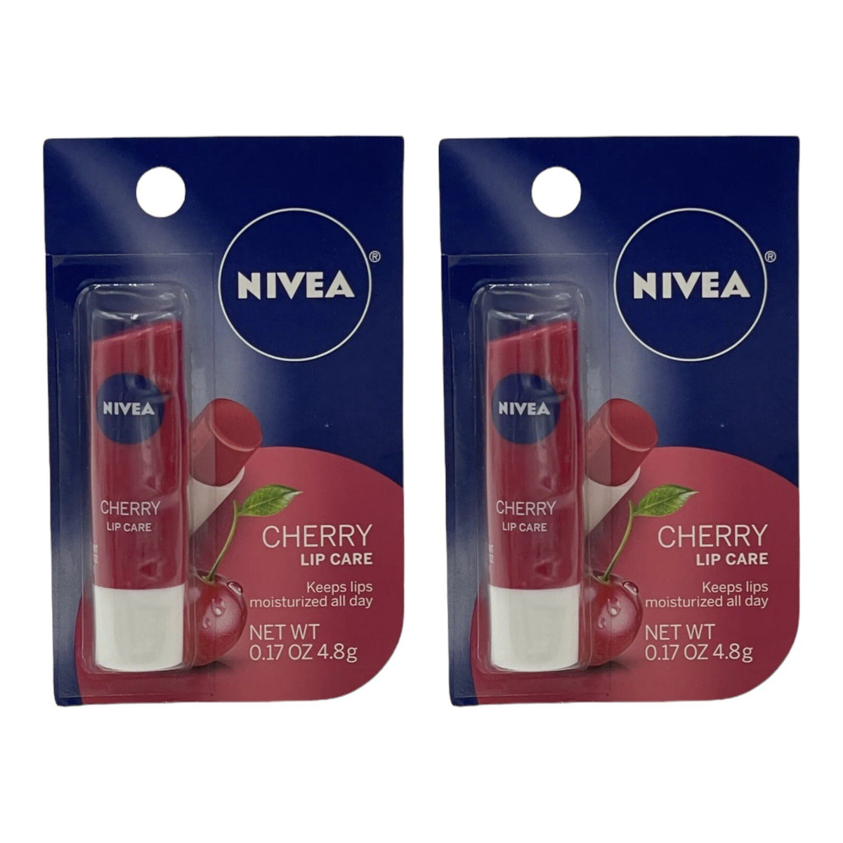 Nivea Cherry Lip Balm Set - Tinted & Moisturizing Shea Lip Care 2 Pack