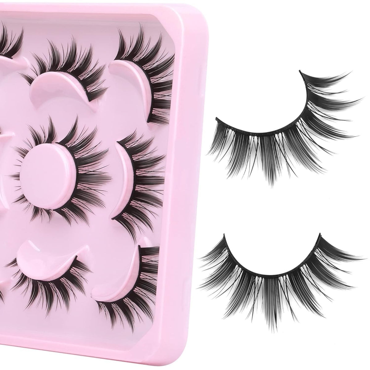 Manga False Eyelashes Spiky Natural Look Wispy Mink Doll Eye Makeup