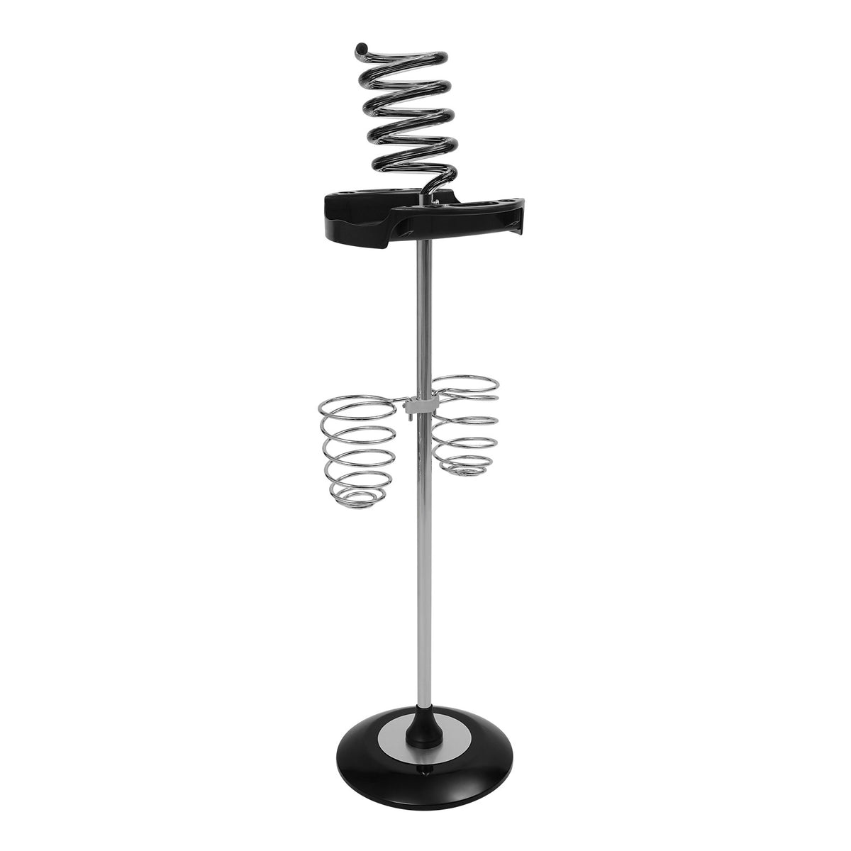Freestanding Hair Dryer Stand with Tray & Spiral Holders for Salon & Home