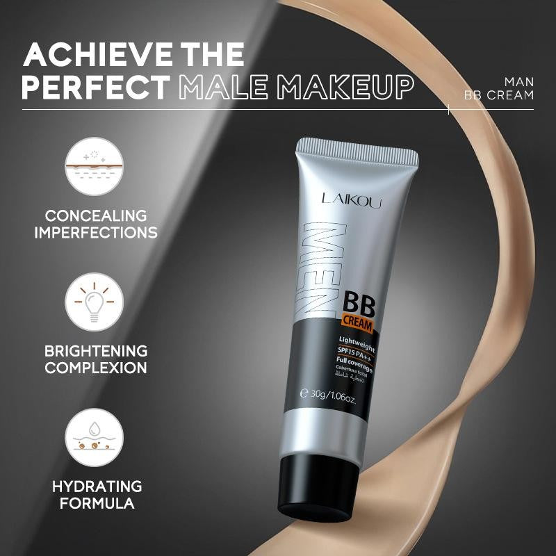 Men's Full Coverage Waterproof BB Cream Concealer with SPF 15 - Natural Tone