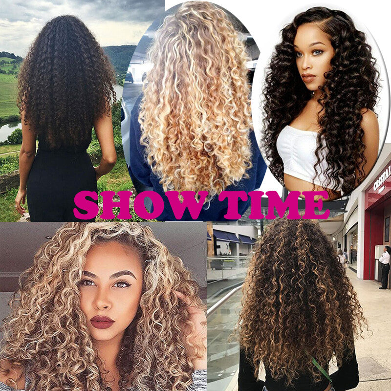 Hair Extensions Pre-Cilled Water Wave Crochet Braids Ombre 8-14 Inch