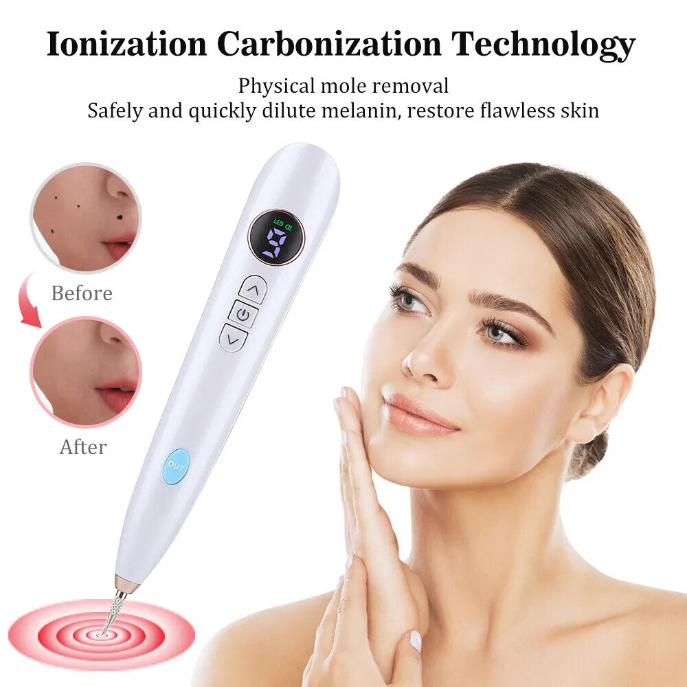 Laser Mole & Skin Tag Remover Pen - 9 Level Adjustable Spot Treatment