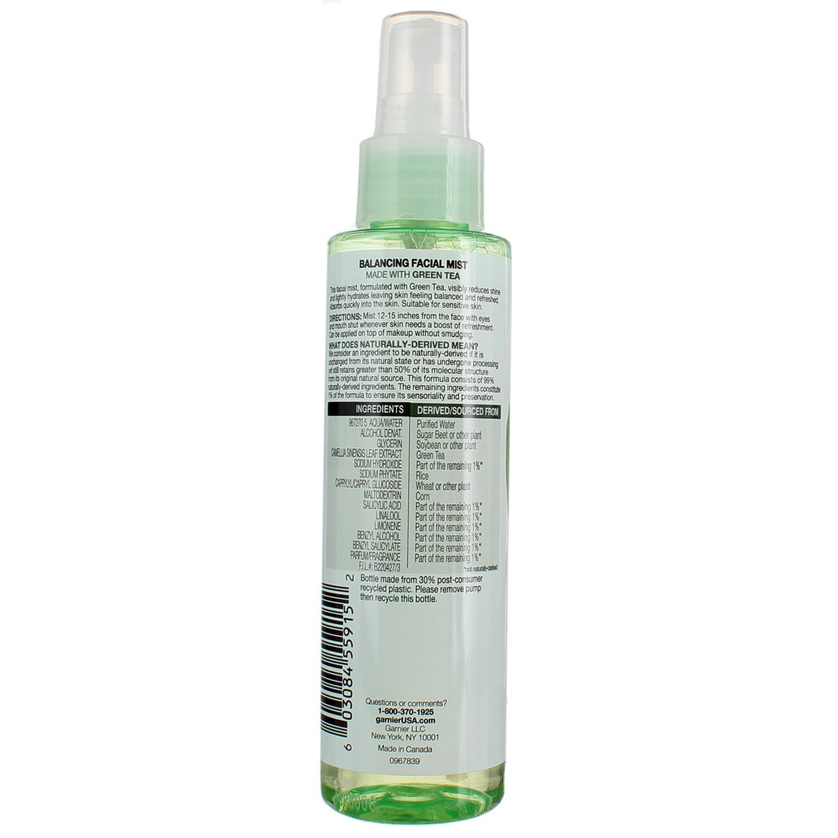 Green Tea Facial Mist Hydrating Toner for All Skin Types - 4.4 fl oz