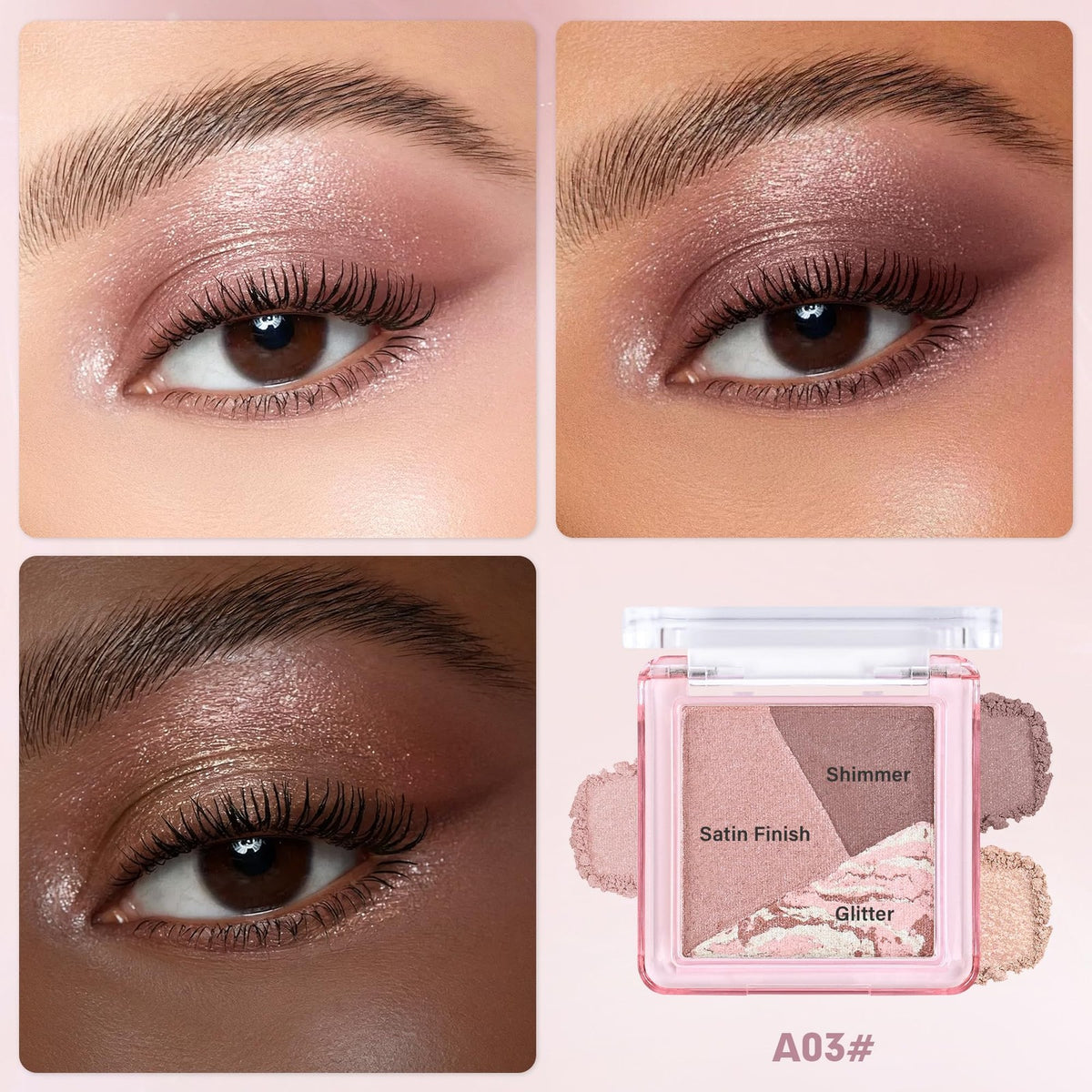 Mini Eyeshadow Palette 0.08oz Mauve Dusty Rose - Compact & Versatile Makeup