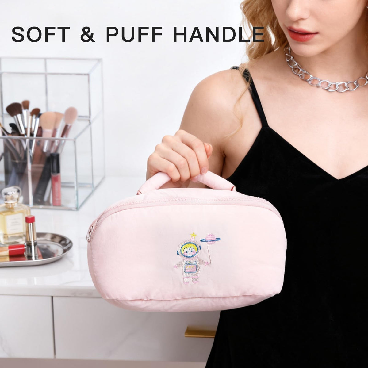 Travel Cosmetic Bag with Large Capacity Water-Resistant Pouch for Women
