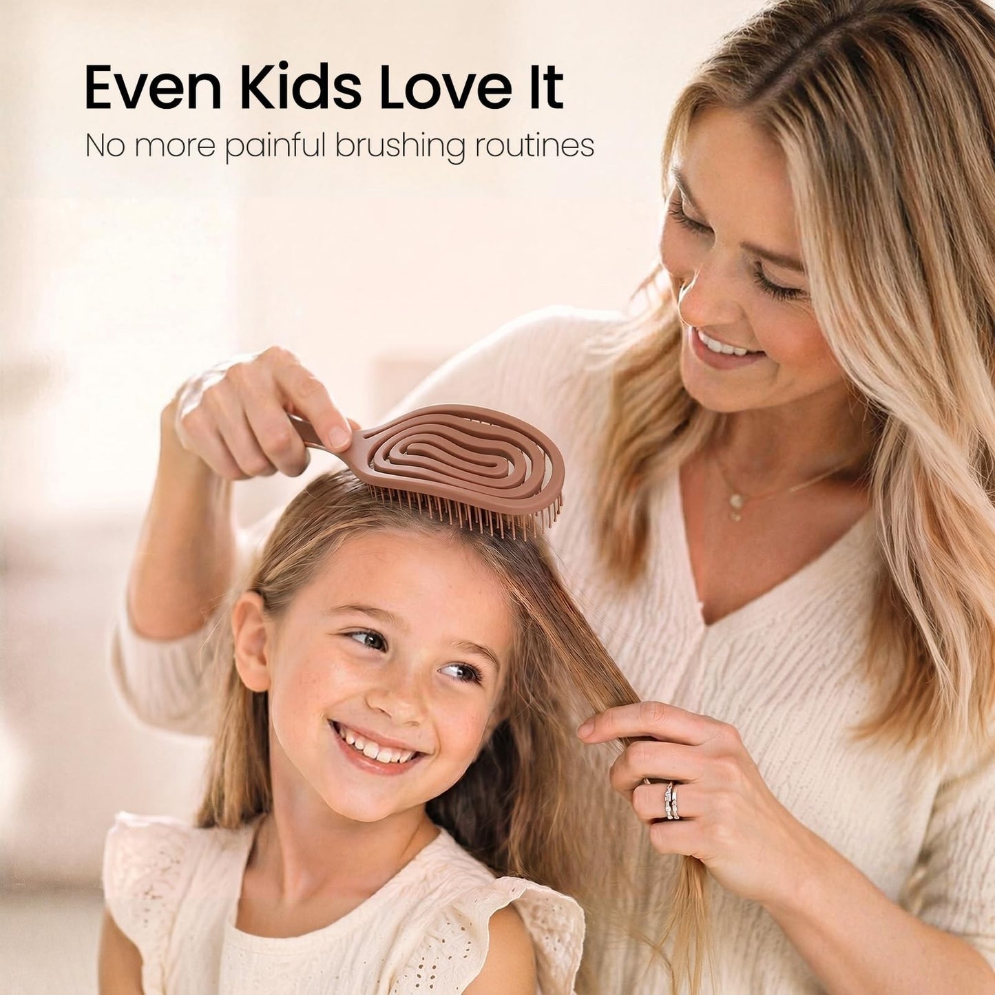 Spiral Flex Hair Brush for Detangling & Scalp Massage - Mocha