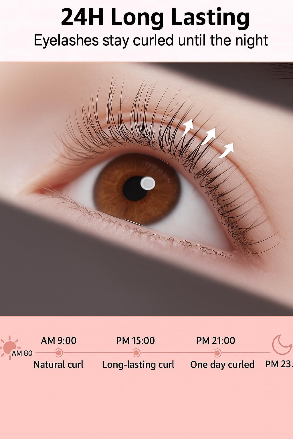 USB Rechargeable Heated Eyelash Curler with LED Display, Safe & Long-Lasting Curl
