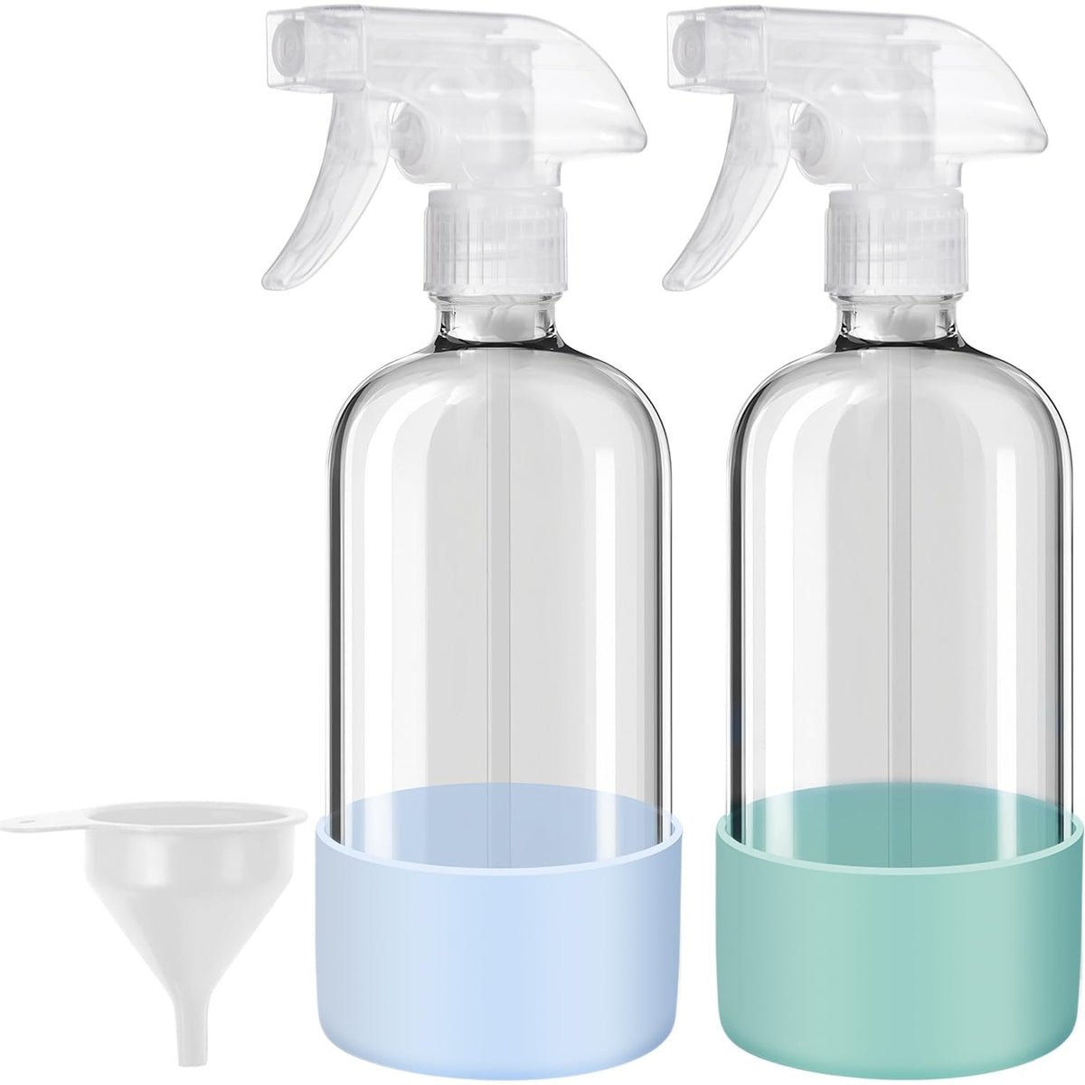 Reusable Glass Spray Bottles with Silicone Covers - Fillable and Leakproof