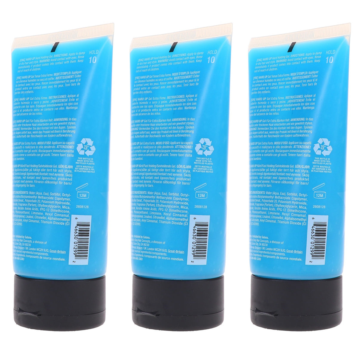 Hard Holding Hair Gel 5.1 oz - Strong Fix & Shine, 3 Pack