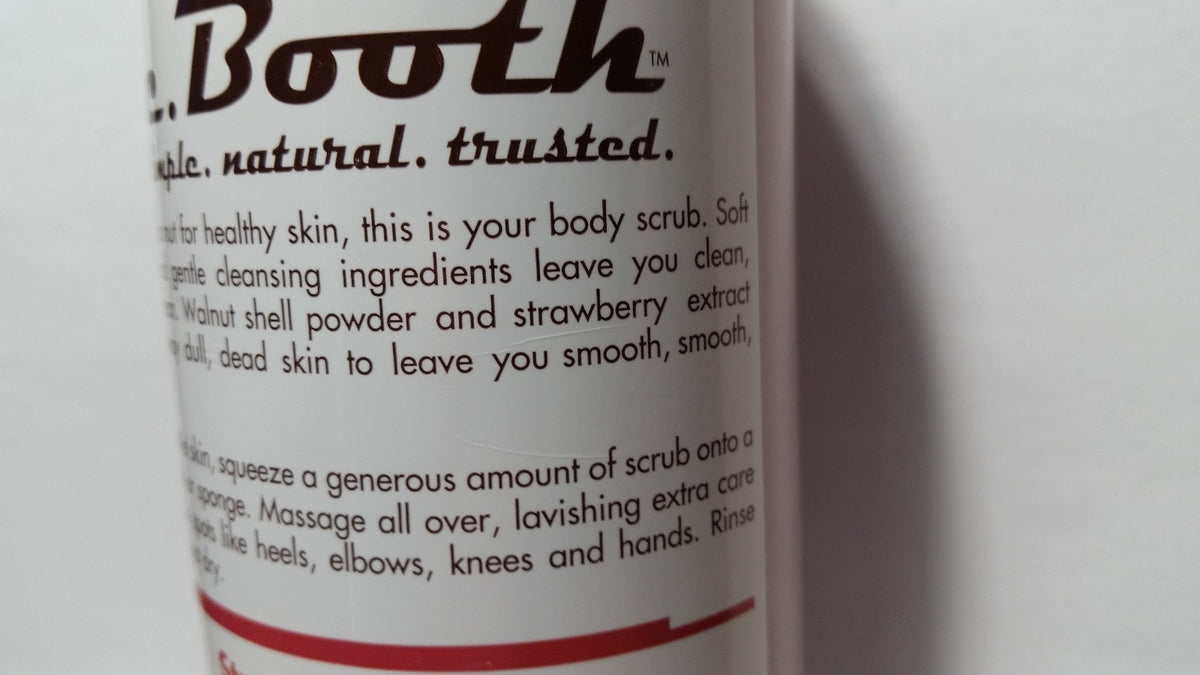 c. Booth Strawberry Fields Body Scrub & Cleanser 2 Pack 16oz Walnut