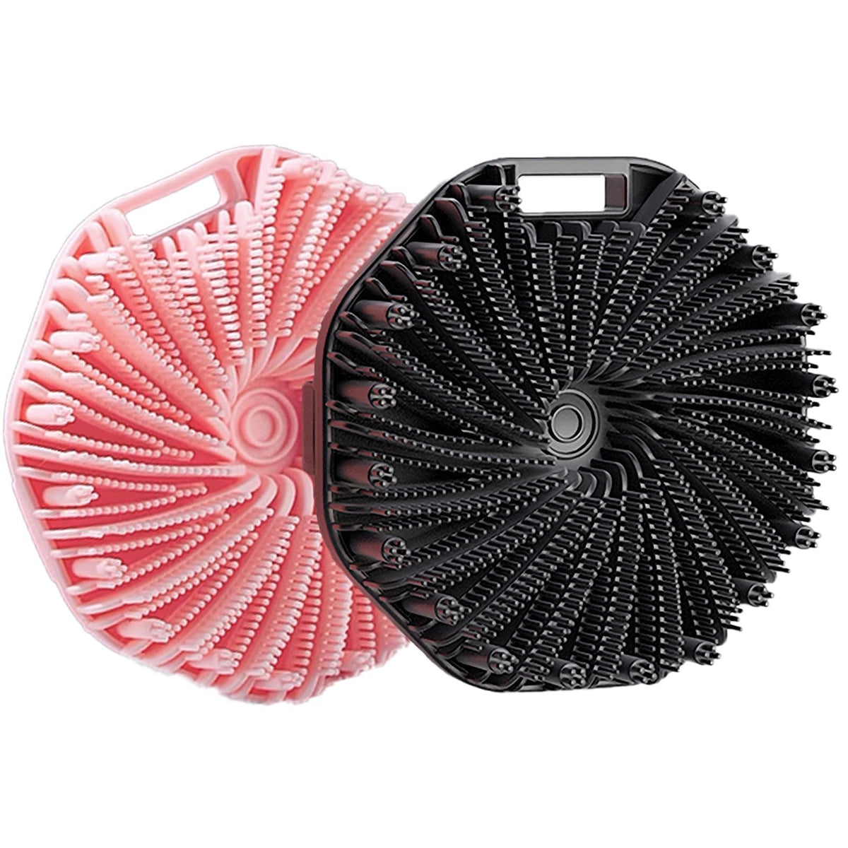 Silicone Body Scrubber, Exfoliating Medium-Bristle Brush, Black and