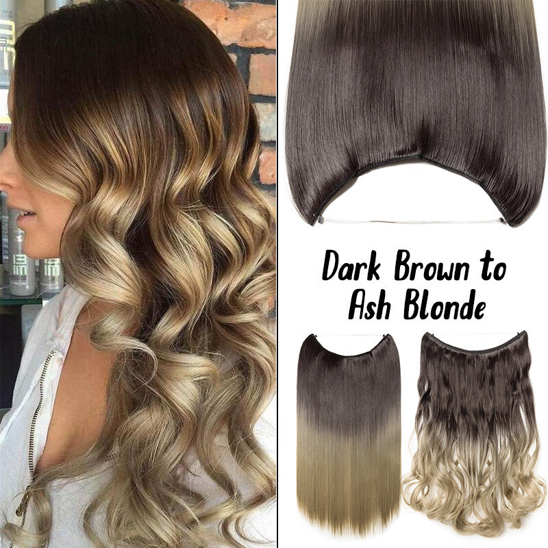 Natural Wire-In Hair Extensions Clip-In Nano Ring Hairpiece - Versatile & Easy to Use
