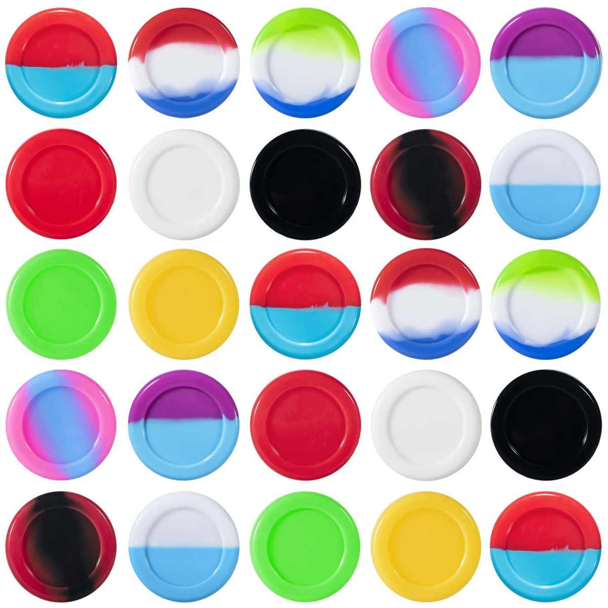 30 Pcs Silicone Wax Containers - Assorted Colors, Non-Stick, Reusable, 5ml