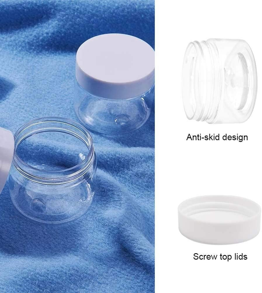 24pcs Clear Plastic Cosmetic Jars with Lids 30ml Leak-Proof Storage Containers