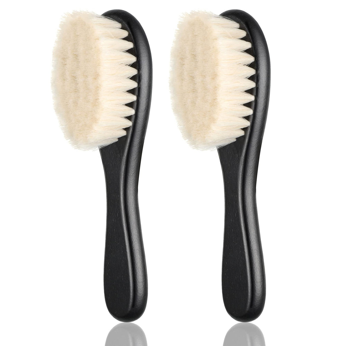 Men's Beard Brush Set - Soft Wool Bristle Beard Grooming Tools
