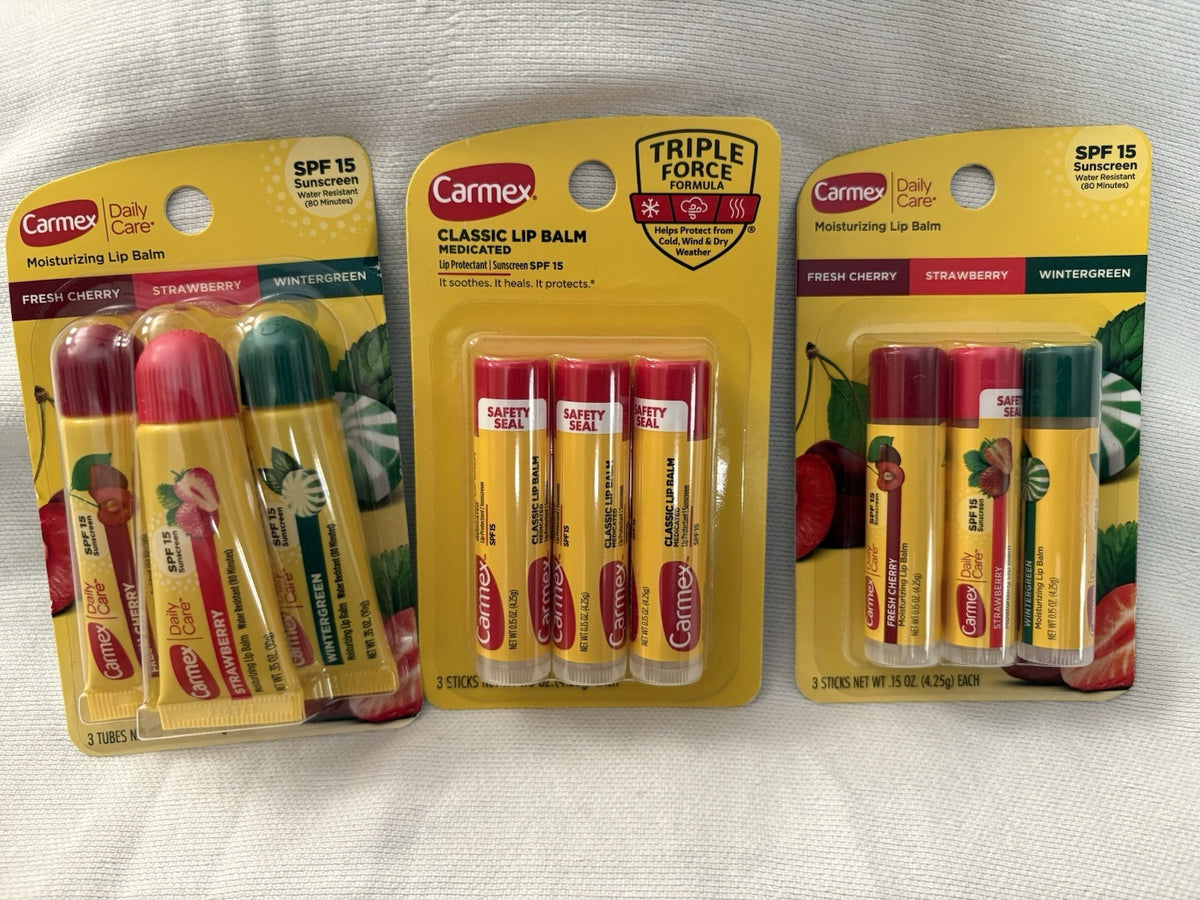 Christmas Carmex Lip Balm Pack - Classic & Variety 3-Pack