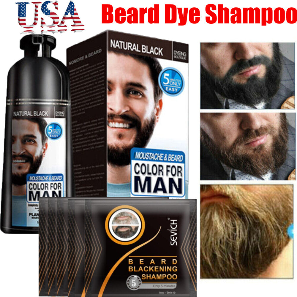 Black Beard Darkening Shampoo - Instant Gray Coverage