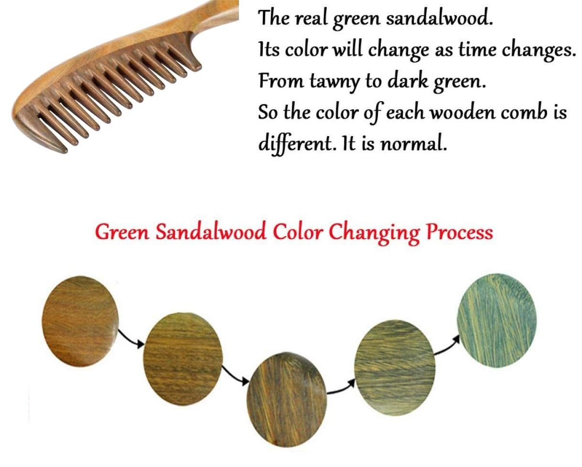 Natural Wooden Wide Tooth Comb for Curly Hair - Reduces Snagging & Breakage