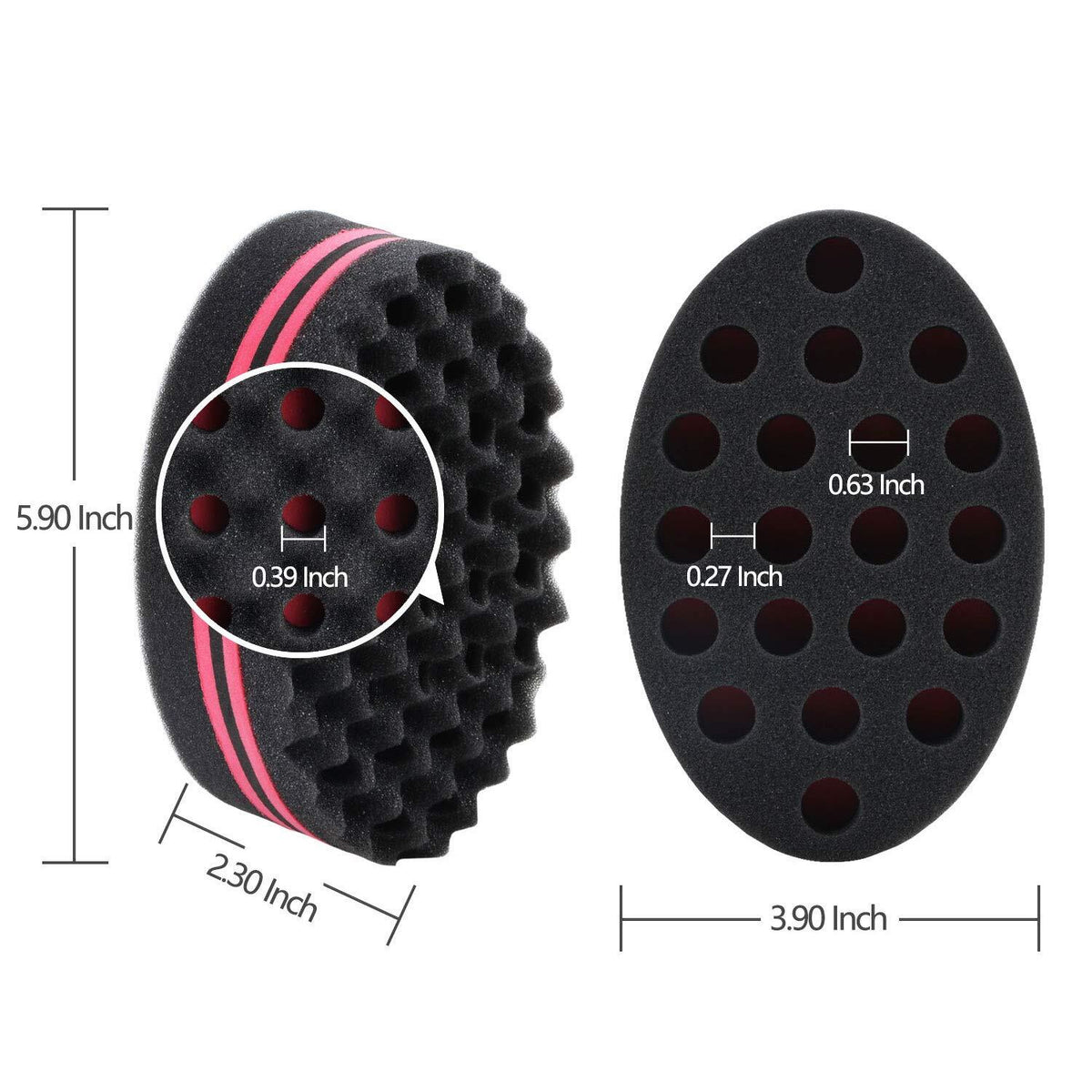 2PCS Hair Sponge Magic Barber Brush Twist Curl Dreads Locking Afro